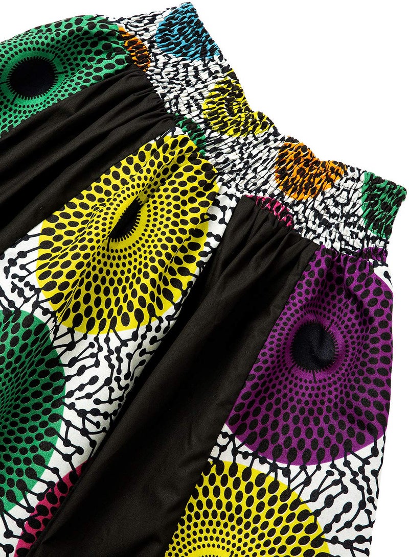 SHENBOLEN Women African Print Maxi Skirt Ankara High Waist Long Skirts (One Size, A) - Image 4